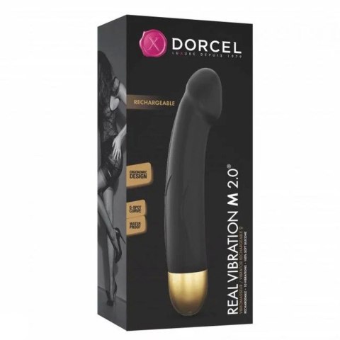 Marc Dorcel REAL VIBRATION M BLACK & GOLD 2.0 - RECHARGEABLE - Wibrator punktu G rozmiar M czarno-złoty Marc Dorcel REAL VIBRATION M BLACK & GOLD 2.0 - RECHARGEABLE - Wibrator punktu G rozmiar M czarno-złoty